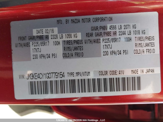 JM3KE4CY1G0779154 Mazda Cx-5 Gs