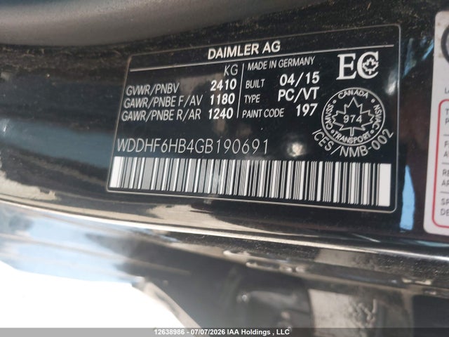 2016 Mercedes-benz E 400 4matic მანქანა იყიდება აუქციონზე, vin: WDDHF6HB4GB190691, აუქციონის ნომერი: 12638986