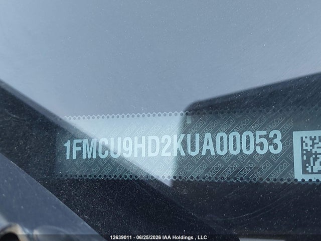 12639011 :رقم المزاد ، 1FMCU9HD2KUA00053 vin ، 2019 Ford Escape Sel مزاد بيع