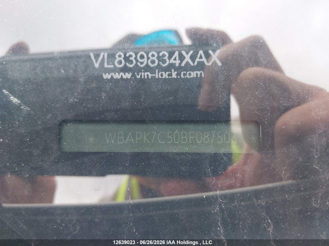 12639023 :رقم المزاد ، WBAPK7C50BF087503 vin ، 2011 Bmw 328 Xi مزاد بيع