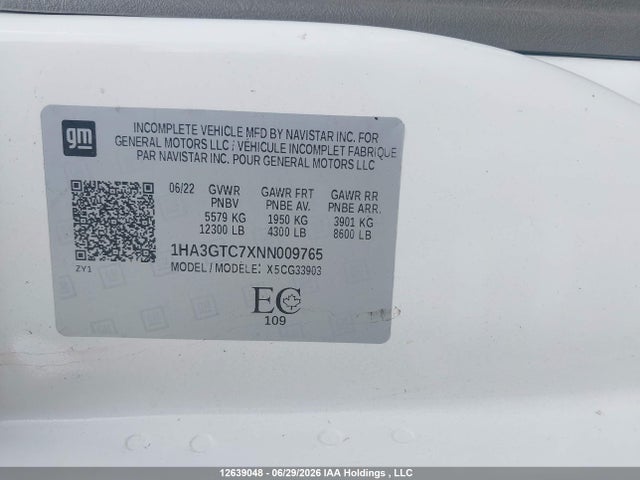 1HA3GTC7XNN009765 Chevrolet EXPRESS G3500