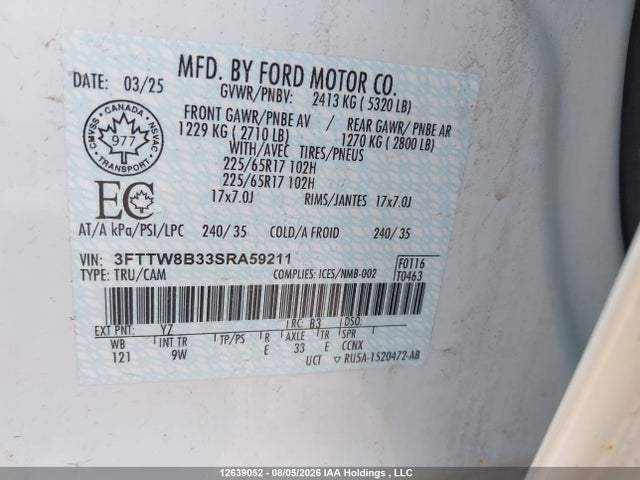 Ford Maverick Xl 2025 3FTTW8B33SRA59211 Image 25