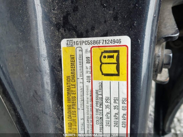 2015 Chevrolet Cruze 1lt მანქანა იყიდება აუქციონზე, vin: 1G1PC5SB6F7124946, აუქციონის ნომერი: 12639073