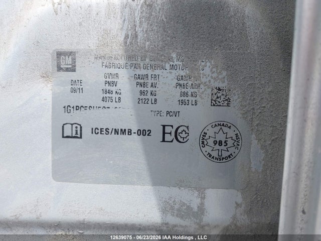 Aukcja sprzedaży 2012 Chevrolet Cruze, vin: 1G1PC5SH5C7166749, numer aukcji: 12639075