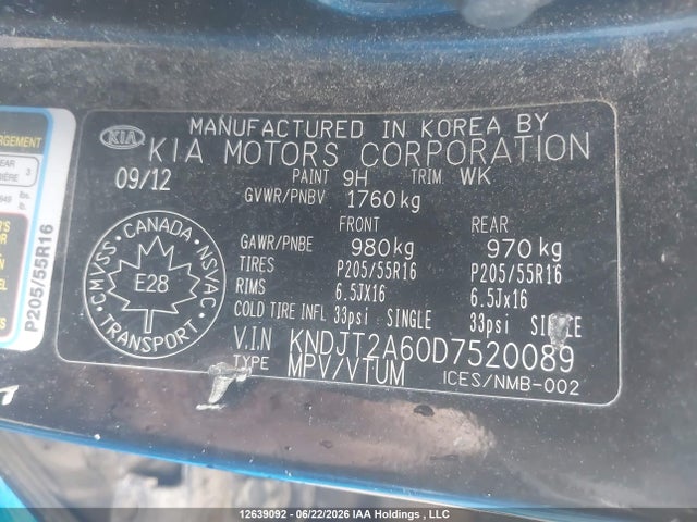 Продаж на аукціоні авто 2013 Kia Soul, vin: KNDJT2A60D7520089, номер лоту: 12639092