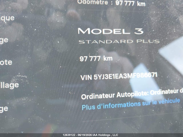 Tesla MODEL 3 2021 5YJ3E1EA3MF986671 Image 19