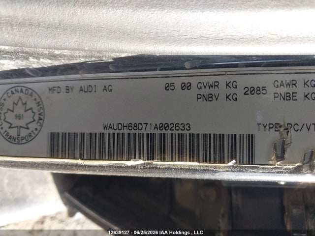 Продажа на аукционе авто 2001 Audi A4 2.8, vin: WAUDH68D71A002633, номер лота: 12639127