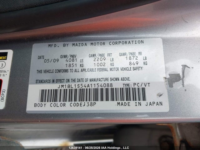 Aukcja sprzedaży 2010 Mazda Mazda3 Gt, vin: JM1BL1S54A1154088, numer aukcji: 12639141