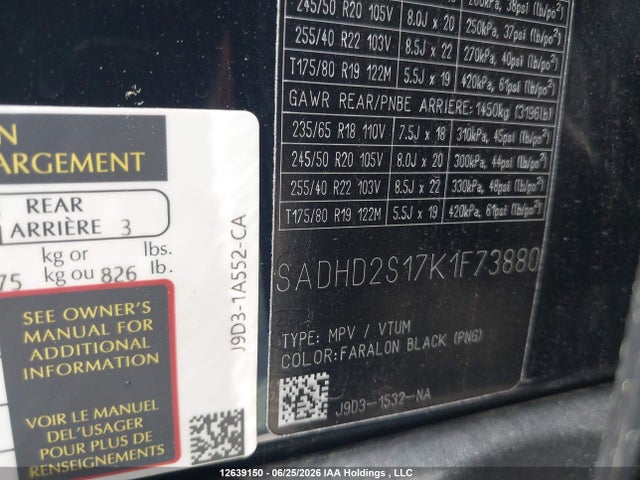 SADHD2S17K1F73880 Jaguar I-pace First Edition/hse
