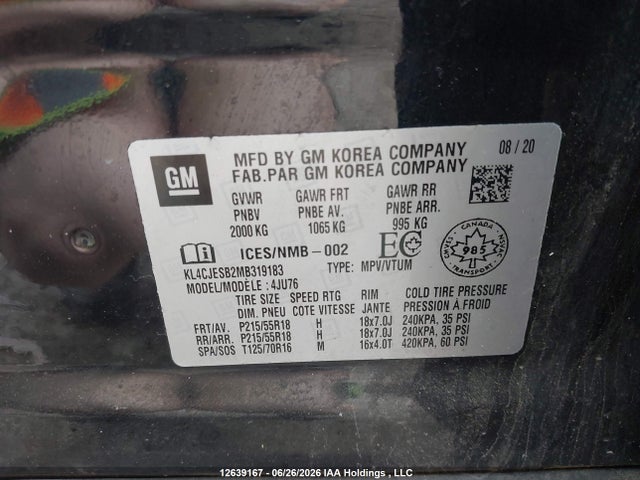 KL4CJESB2MB319183 Buick Encore Preferred