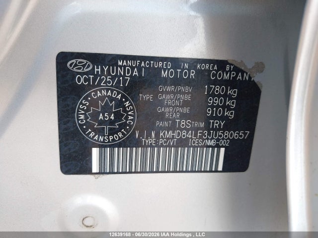 2018 Hyundai Elantra Gl Se მანქანა იყიდება აუქციონზე, vin: KMHD84LF3JU580657, აუქციონის ნომერი: 12639168