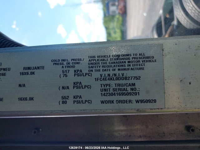 Auction sale of the 2013 Ford Econoline, vin: 1FC4E4KL0DDB27752, lot number: 12639174