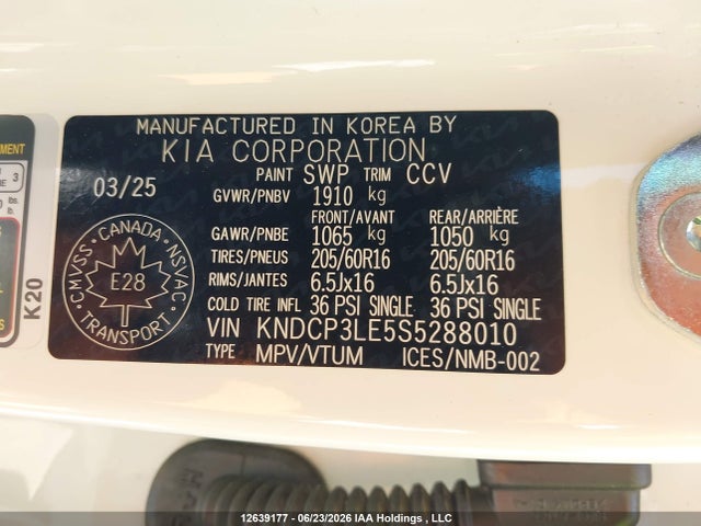 2025 Kia Niro მანქანა იყიდება აუქციონზე, vin: KNDCP3LE5S5288010, აუქციონის ნომერი: 12639177