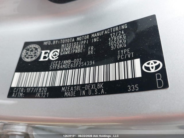 Toyota COROLLA LE 2025 5YFB4MDE6SP254394 Image 9