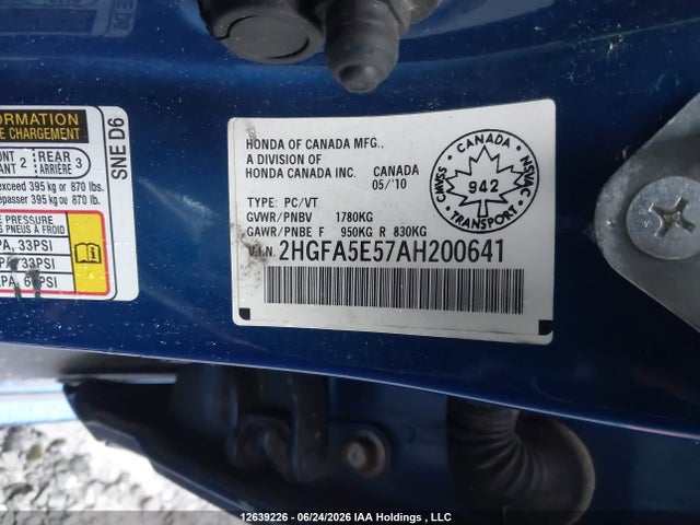 Продажа на аукционе авто 2010 Honda Civic Si Si, vin: 2HGFA5E57AH200641, номер лота: 12639226