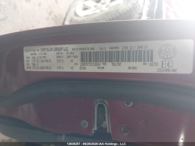 Продаж на аукціоні авто 2012 Dodge Ram 1500 Slt, vin: 1C6RD7GT5CS132014, номер лоту: 12639257