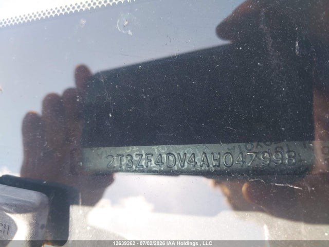 Продажа на аукционе авто 2010 Toyota Rav4, vin: 2T3ZF4DV4AW047998, номер лота: 12639262