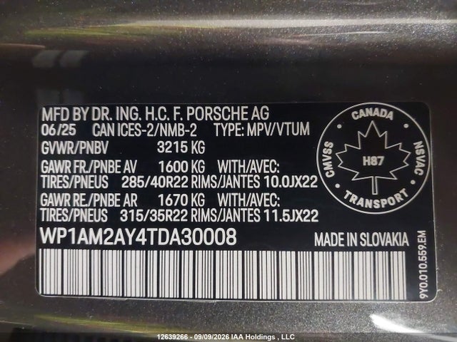 WP1AM2AY4TDA30008 Porsche Cayenne E-hybrid Turbo