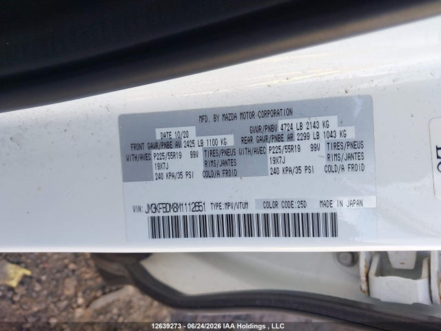 Aukcja sprzedaży 2021 Mazda Cx -5 Gt 4dr Awd, vin: JM3KFBDM8M1112651, numer aukcji: 12639273