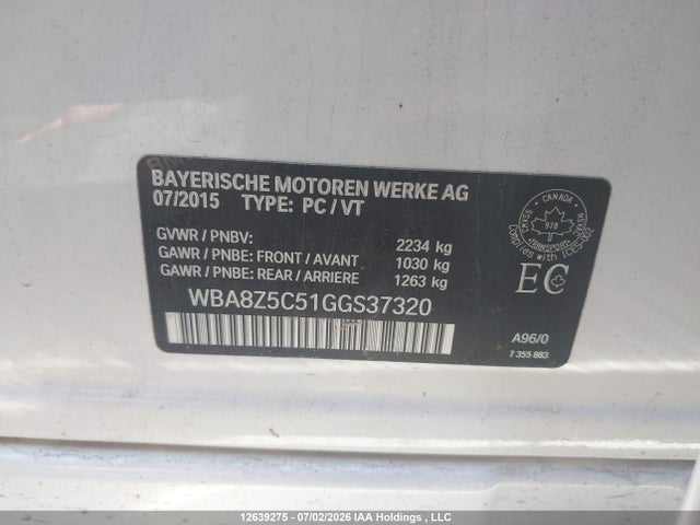 2016 Bmw 328 Xigt Sulev მანქანა იყიდება აუქციონზე, vin: WBA8Z5C51GGS37320, აუქციონის ნომერი: 12639275