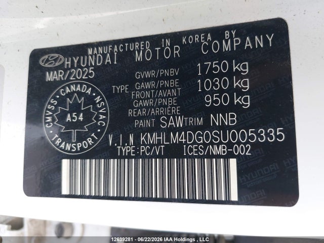 2025 Hyundai Elantra Sel Sport მანქანა იყიდება აუქციონზე, vin: KMHLM4DG0SU005335, აუქციონის ნომერი: 12639281
