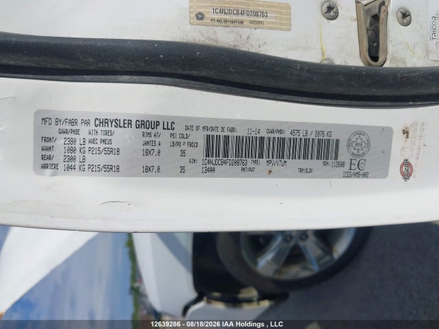 Продаж на аукціоні авто 2015 Jeep Compass Limited, vin: 1C4NJDCB4FD208763, номер лоту: 12639286