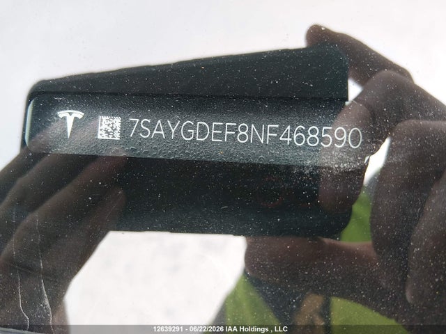 Aukcja sprzedaży 2022 Tesla Model Y, vin: 7SAYGDEF8NF468590, numer aukcji: 12639291