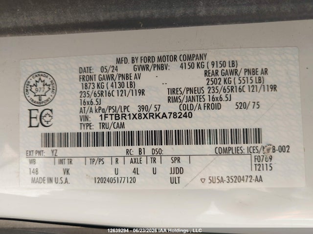 Ford Transit-250 Cargo 2024 1FTBR1X8XRKA78240 Image 9