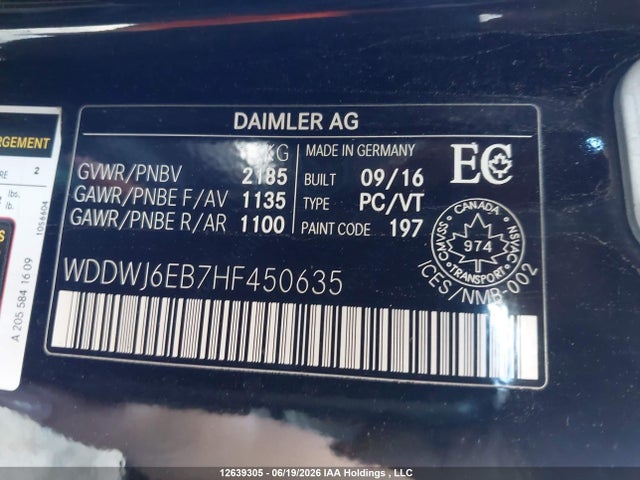 WDDWJ6EB7HF450635 Mercedes-Benz C 43 4mati Amg