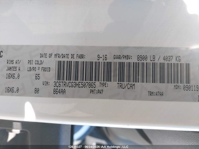 RAM Promaster 2500 2500 High 2017 3C6TRVCG3HE507865 Image 9