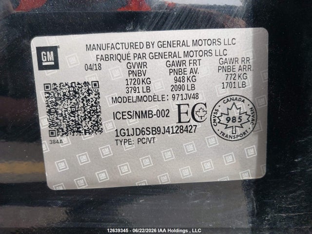 Chevrolet SONIC LT 2018 1G1JD6SB9J4128427 Image 18
