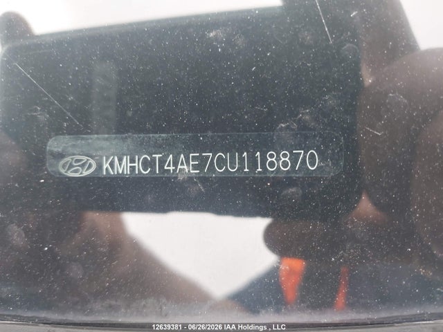 12639381 :رقم المزاد ، KMHCT4AE7CU118870 vin ، 2012 Hyundai Accent Gl مزاد بيع