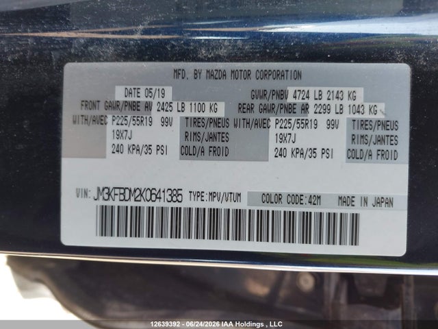 Mazda Cx -5 Gt 4dr Awd 2019 JM3KFBDM2K0641385 Image 9
