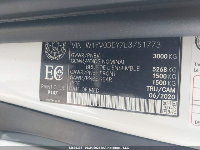 Продаж на аукціоні авто 2020 Mercedes-benz Metris, vin: W1YV0BEY7L3751773, номер лоту: 12639398