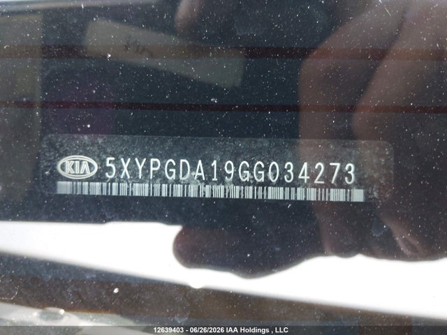 Aukcja sprzedaży 2016 Kia Sorento Lx/l, vin: 5XYPGDA19GG034273, numer aukcji: 12639403