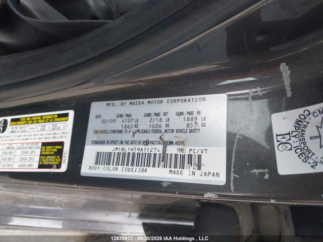 12639412 :رقم المزاد ، JM1BL1H59A1127413 vin ، 2010 Mazda Mazda3 Gs/gt مزاد بيع