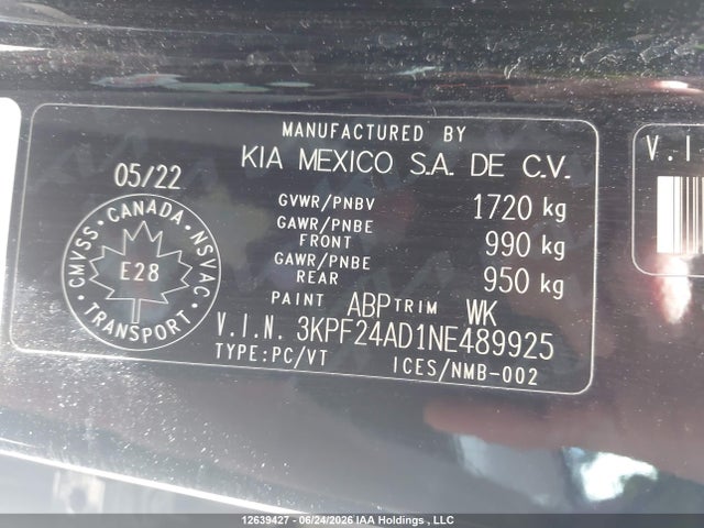 KIA FORTE LX 2022 3KPF24AD1NE489925 Image 9