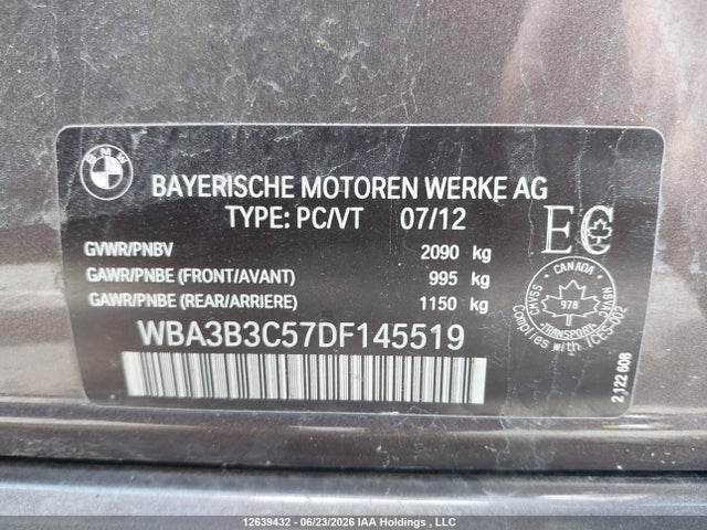 Продажа на аукционе авто 2013 Bmw 328i Xdrive/xdrive Classic Line, vin: WBA3B3C57DF145519, номер лота: 12639432