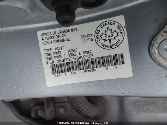Honda Civic Lx 2016 2HGFC2F56GH005503 Image 18