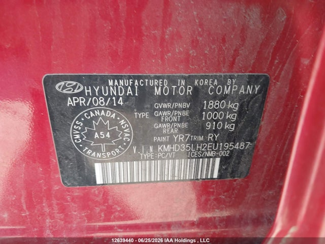 Aukcja sprzedaży 2014 Hyundai Elantra Gt, vin: KMHD35LH2EU195487, numer aukcji: 12639440