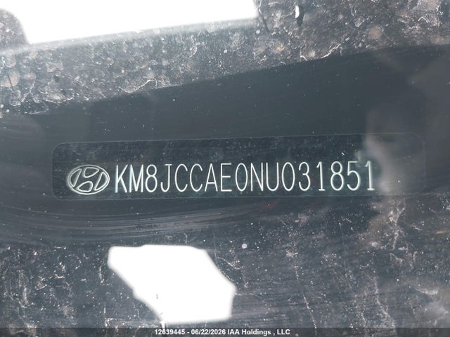 Продаж на аукціоні авто 2022 Hyundai Tucson Sel, vin: KM8JCCAE0NU031851, номер лоту: 12639445