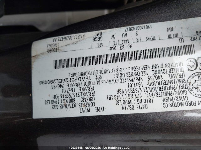 1FADP3F26EL290098 Ford FOCUS SE