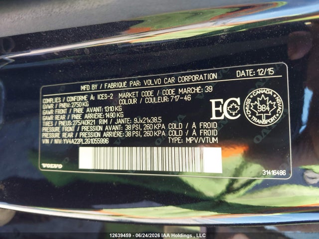 YV4A22PL2G1055996 Volvo Xc90 T6 Inscription