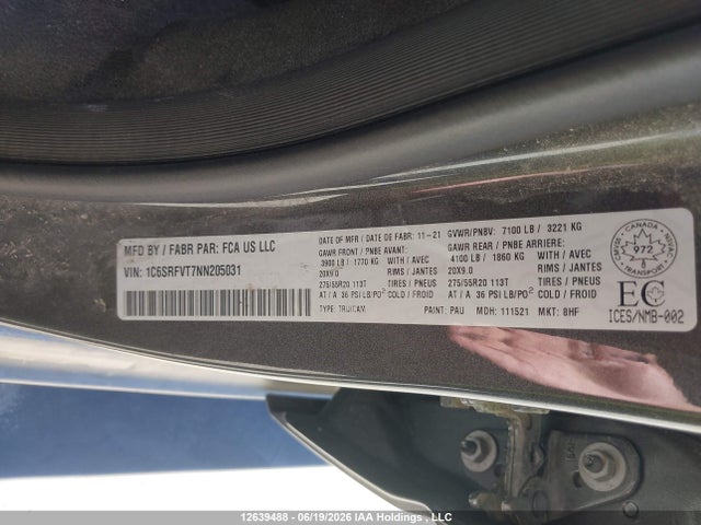 RAM 1500 Sport 2022 1C6SRFVT7NN205031 Image 17