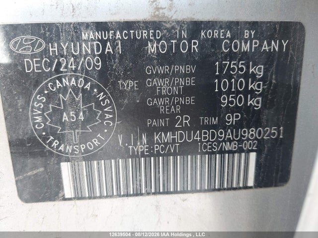 Продажа на аукционе авто 2010 Hyundai Elantra Gl, vin: KMHDU4BD9AU980251, номер лота: 12639504