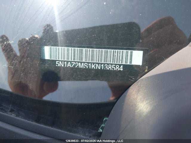 Aukcja sprzedaży 2019 Nissan Murano Platinum/sl/sv, vin: 5N1AZ2MS1KN138584, numer aukcji: 12639533