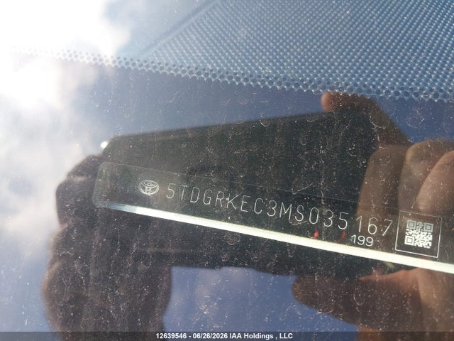 2021 Toyota Sienna Xle 8-passenger მანქანა იყიდება აუქციონზე, vin: 5TDGRKEC3MS035167, აუქციონის ნომერი: 12639546