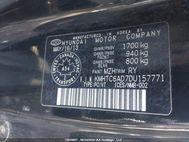 Продаж на аукціоні авто 2013 Hyundai Veloster, vin: KMHTC6AD7DU157771, номер лоту: 12639607