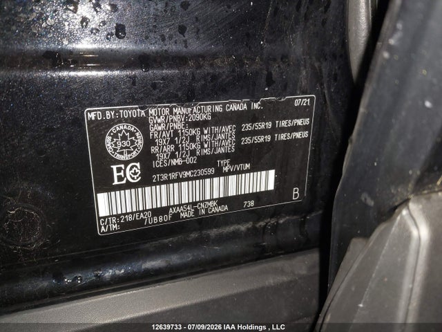 2T3R1RFV9MC230599 Toyota RAV4