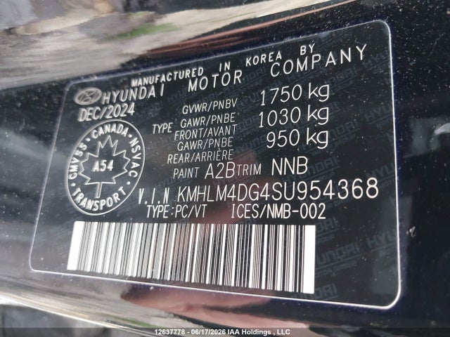 Aukcja sprzedaży 2025 Hyundai Elantra Essential, vin: KMHLM4DG4SU954368, numer aukcji: 12637778
